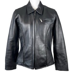 Milwaukee Motorcycle Jacket  Women's Size M Black With Braided Detail Thinsulate